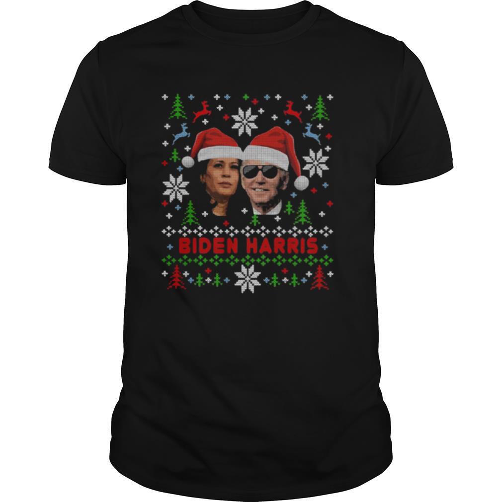 Joe Biden And Kamala Harris Wear Hat Santa Claus Merry Xmas shirt