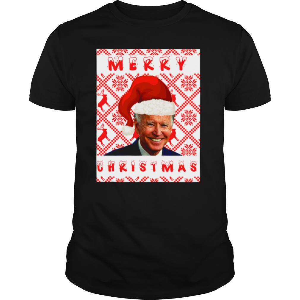 Joe Biden Merry Christmas Wear Santa Hat shirt
