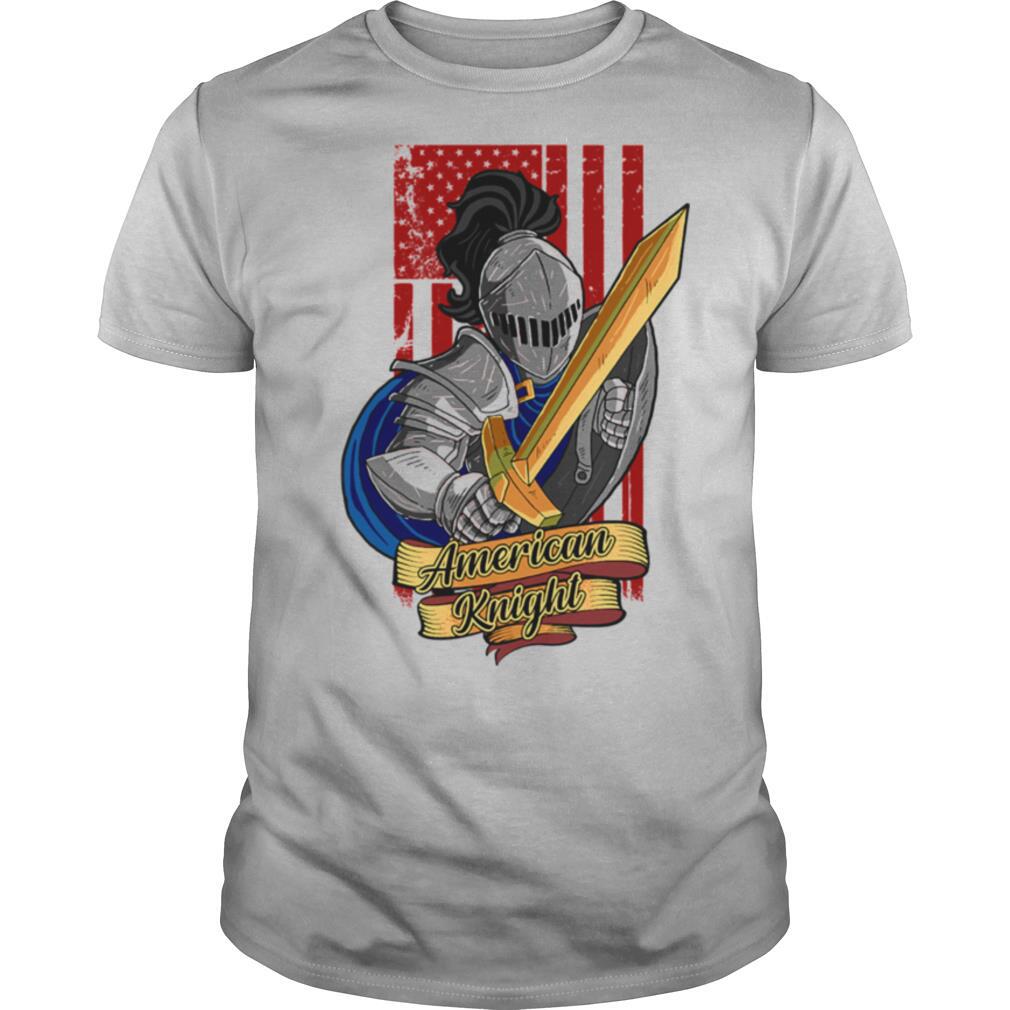 Knights Lover American Knight With Sword And Flag shirt