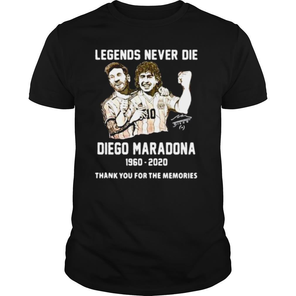 Legends Never Die Diego Maradona Thank You For The Memories Football shirt