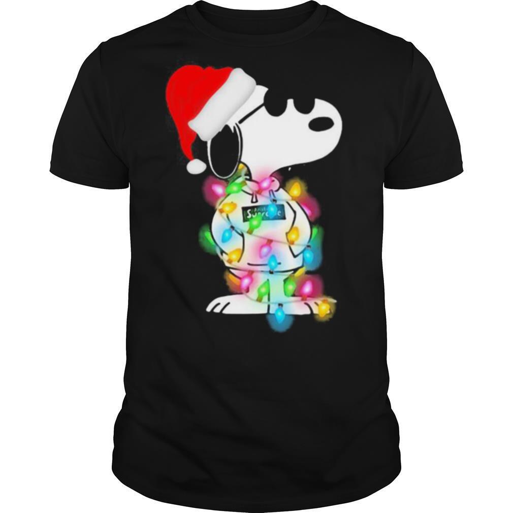 Lights Wrap Around Snoopy Hat Santa Christmas shirt