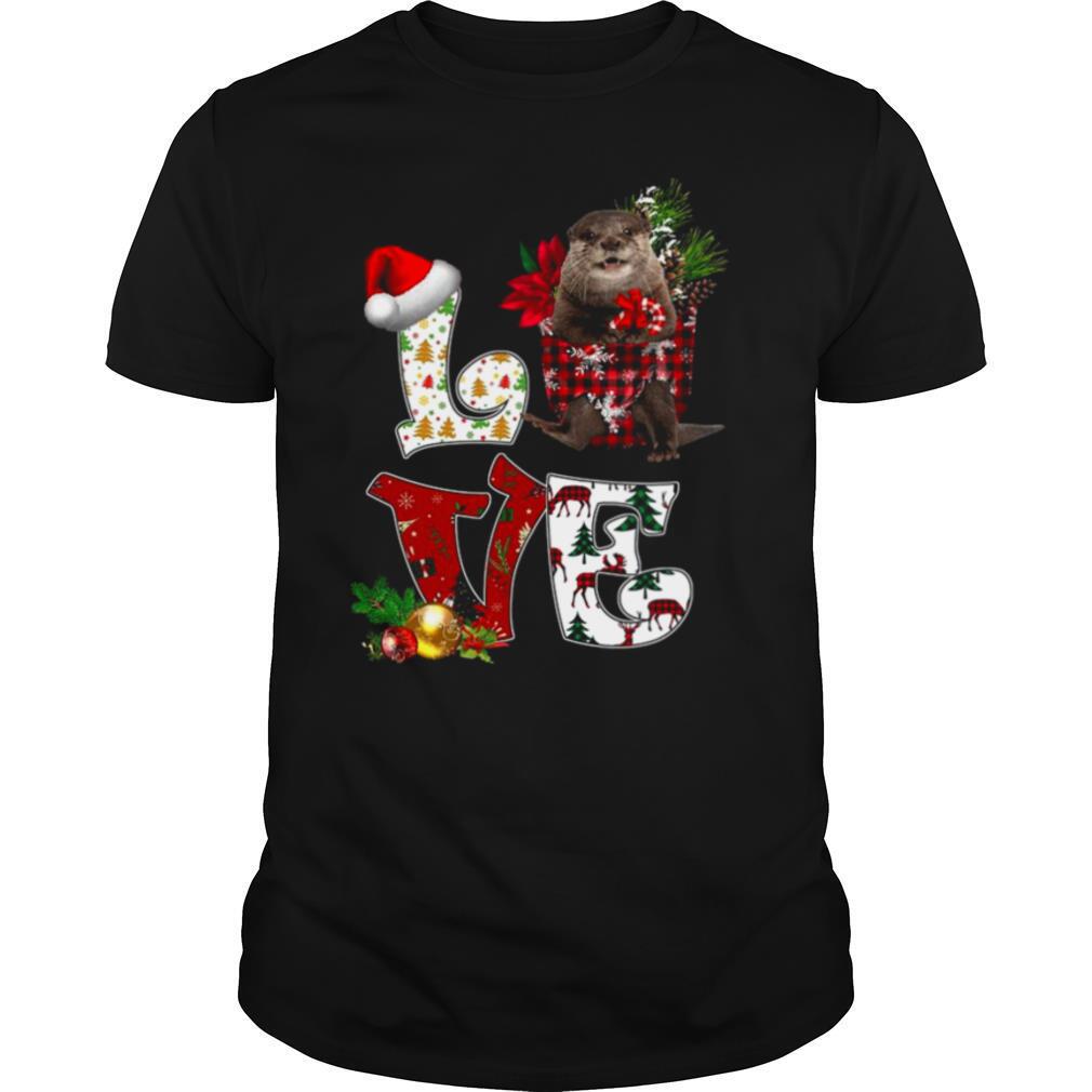 Love North American River Otter Merry Christmas shirt