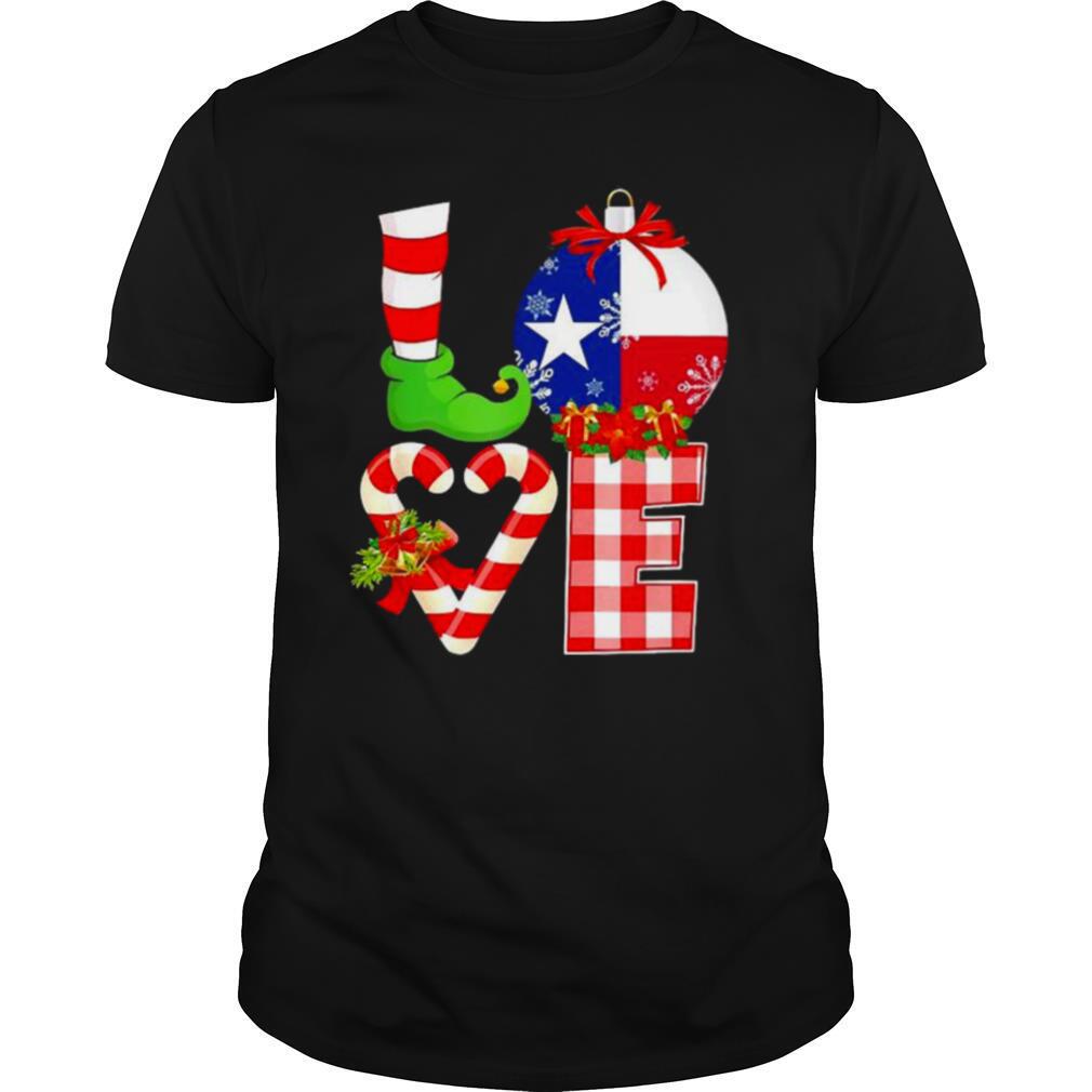 Love flag of Texas Christmas shirt