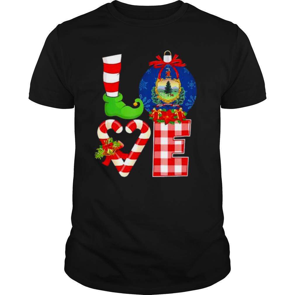 Love flag of Vermont State Christmas shirt