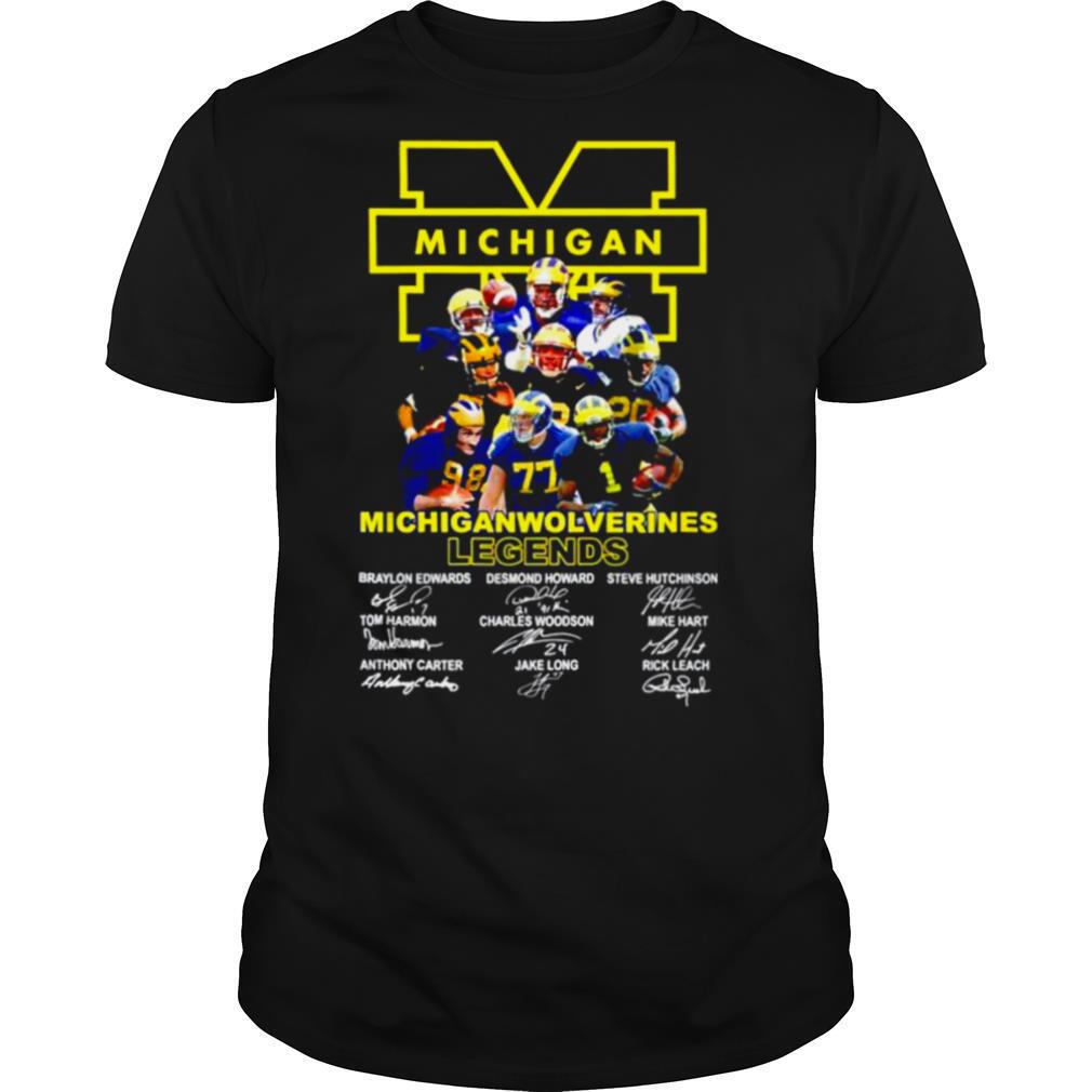 Michigan Wolverines legends signatures shirt