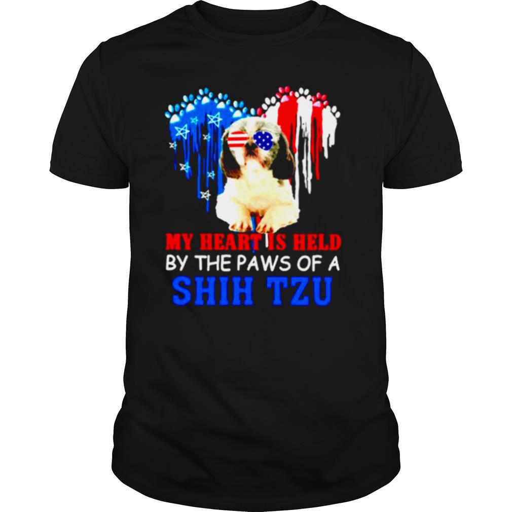 My heart is held by the paws of a Shih Tzu shirt