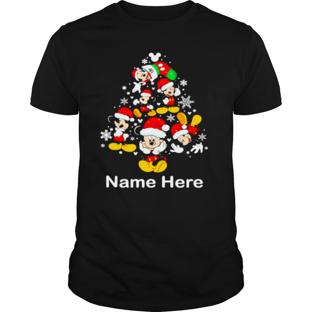 Name Here Christmas Tree Mickey Disney Xmas shirt