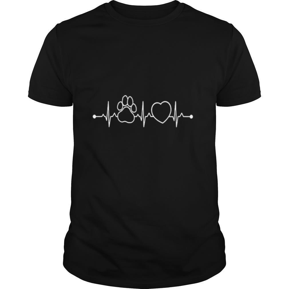 Paw Print Heartbeat For Dog Lovers shirt