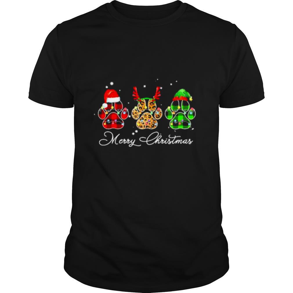 Paw dogs santa merry christmas shirt