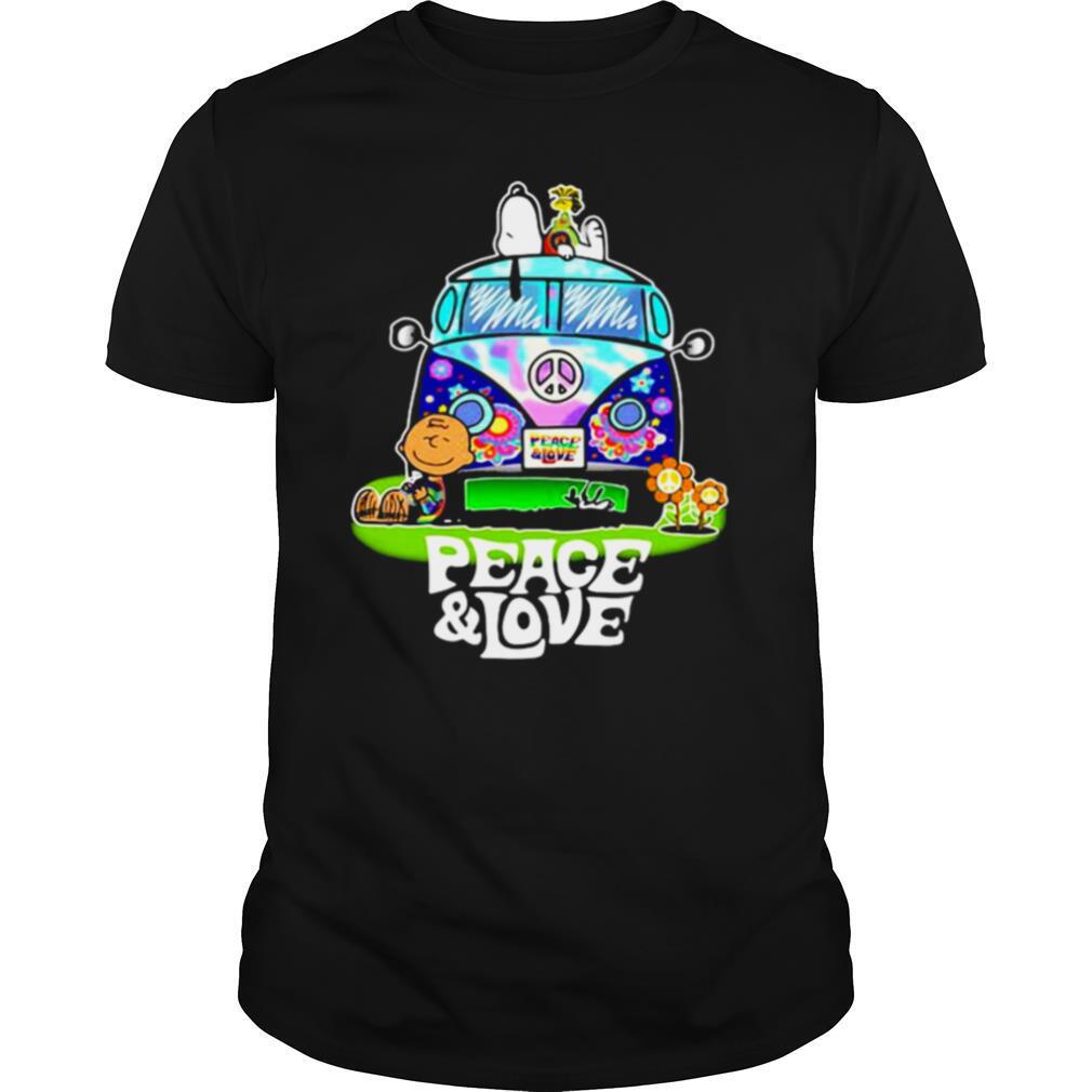 Peace Love Lgbt Bus Peanuts Snoopy Woodtosck shirt