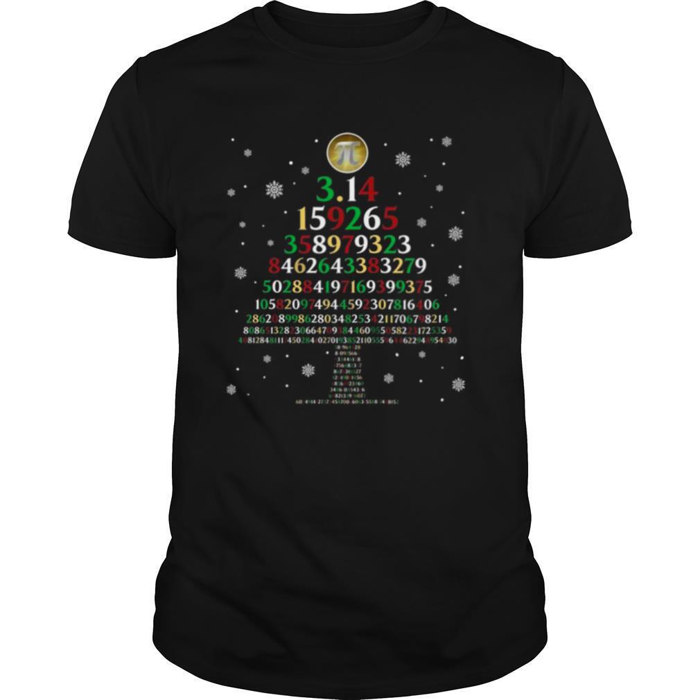 Pi 3.14159265 Tree Merry Christmas shirt