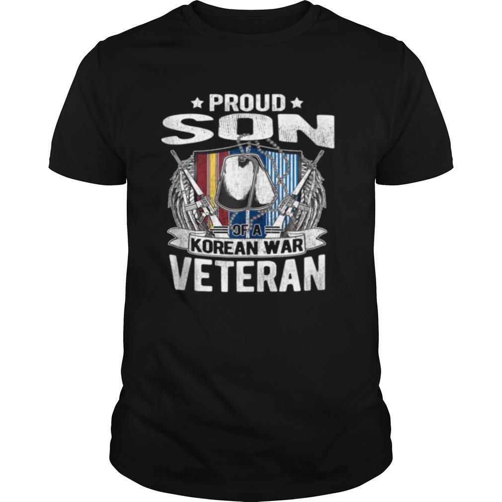 Proud Son Of A Korean War Veteran Dog Tags Military Family shirt