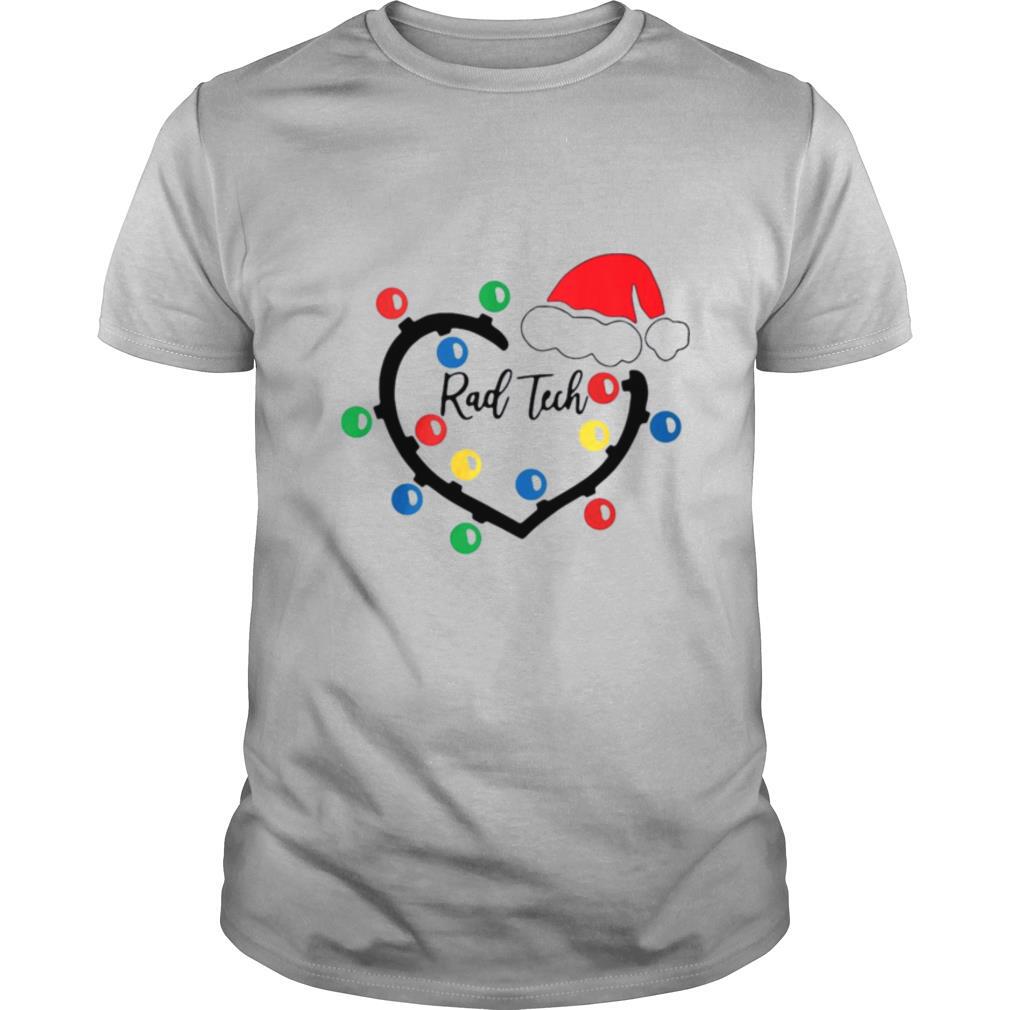 Rad Tech Heart Santa Hat Christmas Light shirt