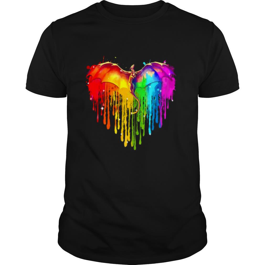 Rainbow Dragon LGBT Heart shirt