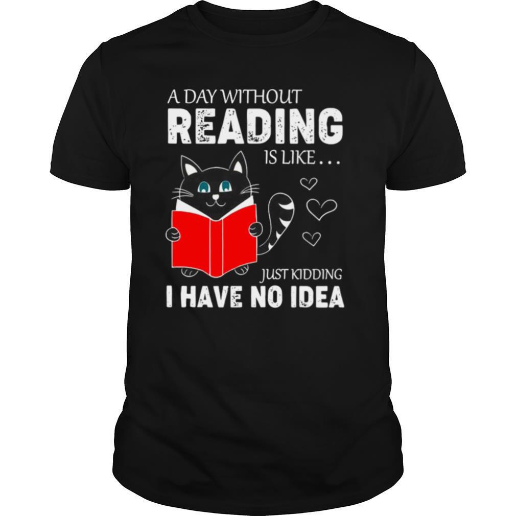 Reading Cat Funny Cat Lover Cool Book Worm shirt