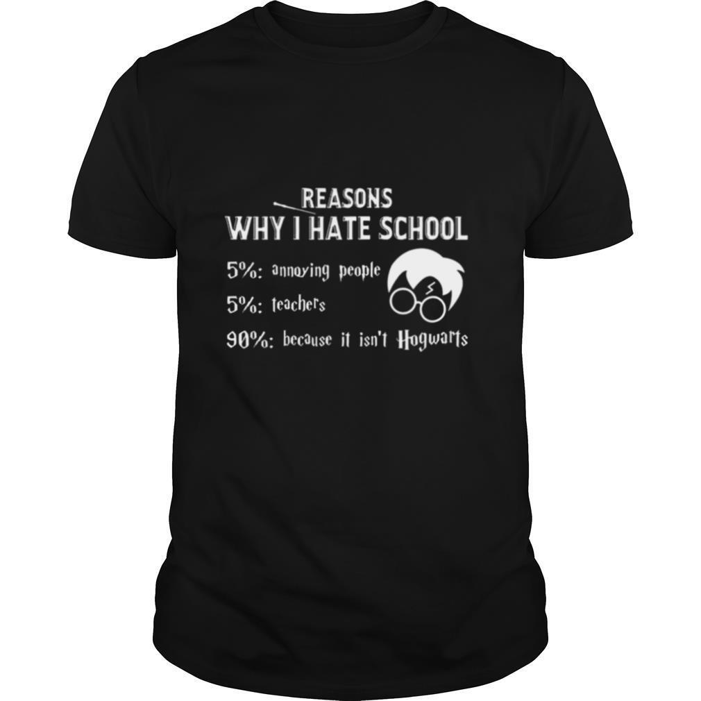 Reasons Why I Hate School It Isn’t Hogwarts Harry Potter shirt