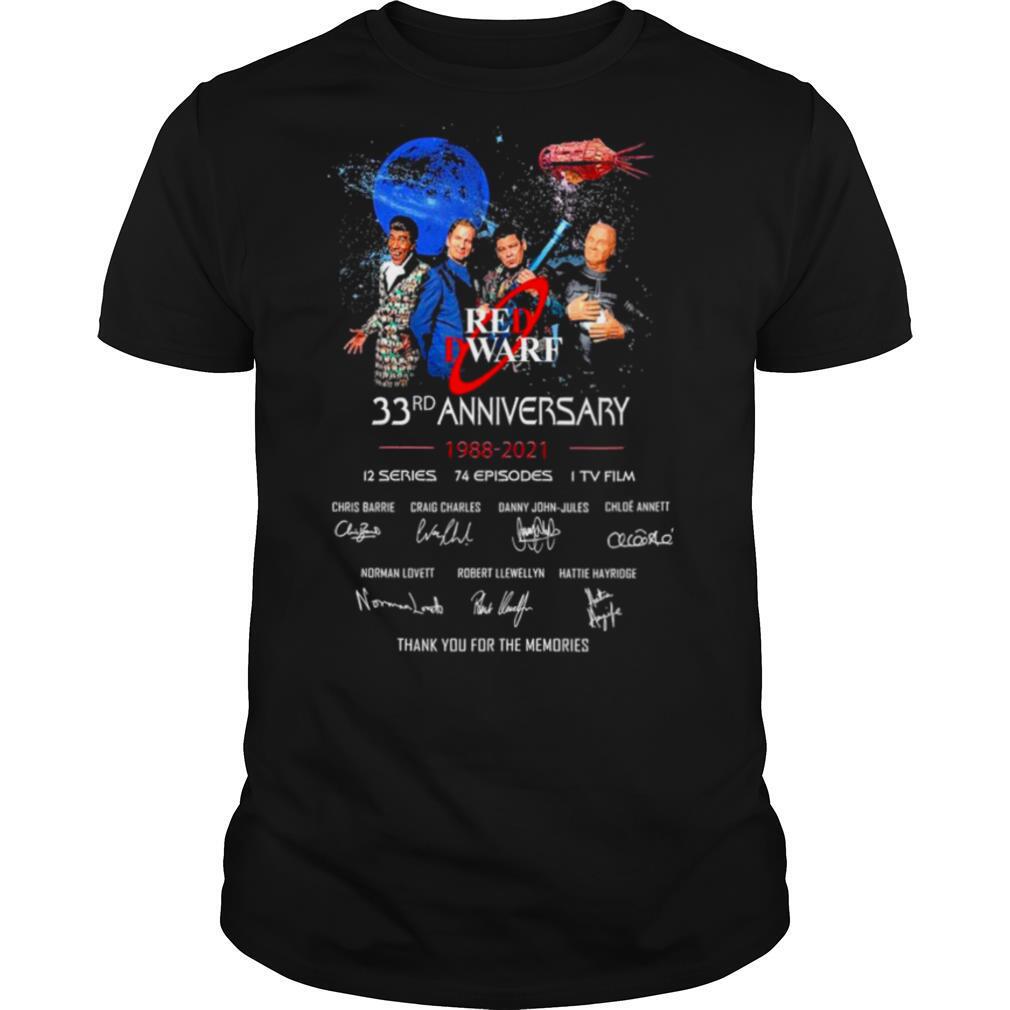 Red Dwarf 33rd anniversary thank you for the memories signatures shirt