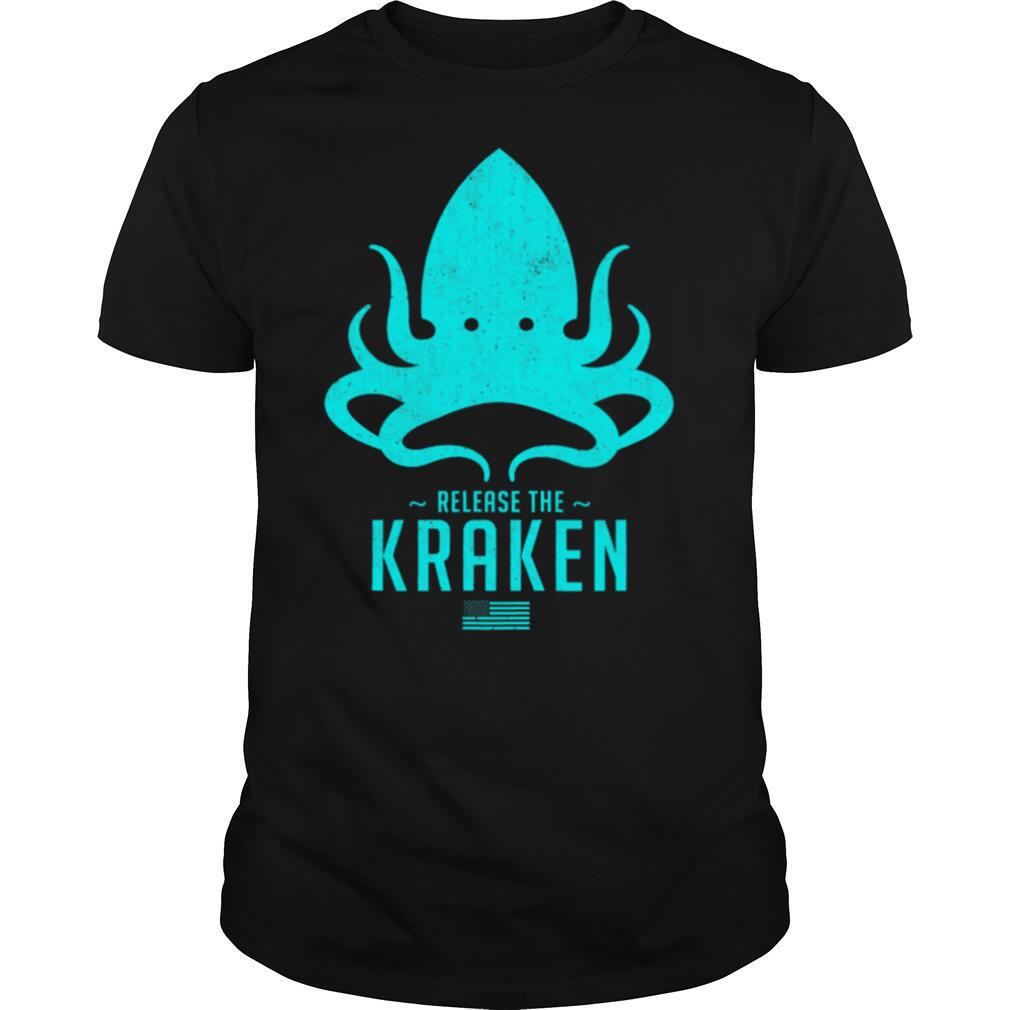 Release The Kraken Trump 2020 Election Monster Octopus Blue Usa Flag shirt