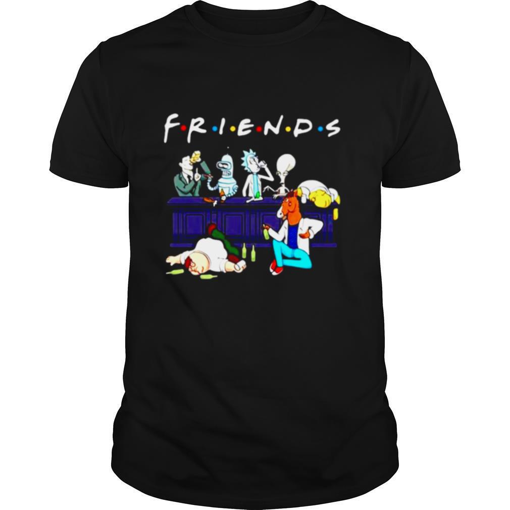 Rick Horse drink wine with Friends TV show shirt