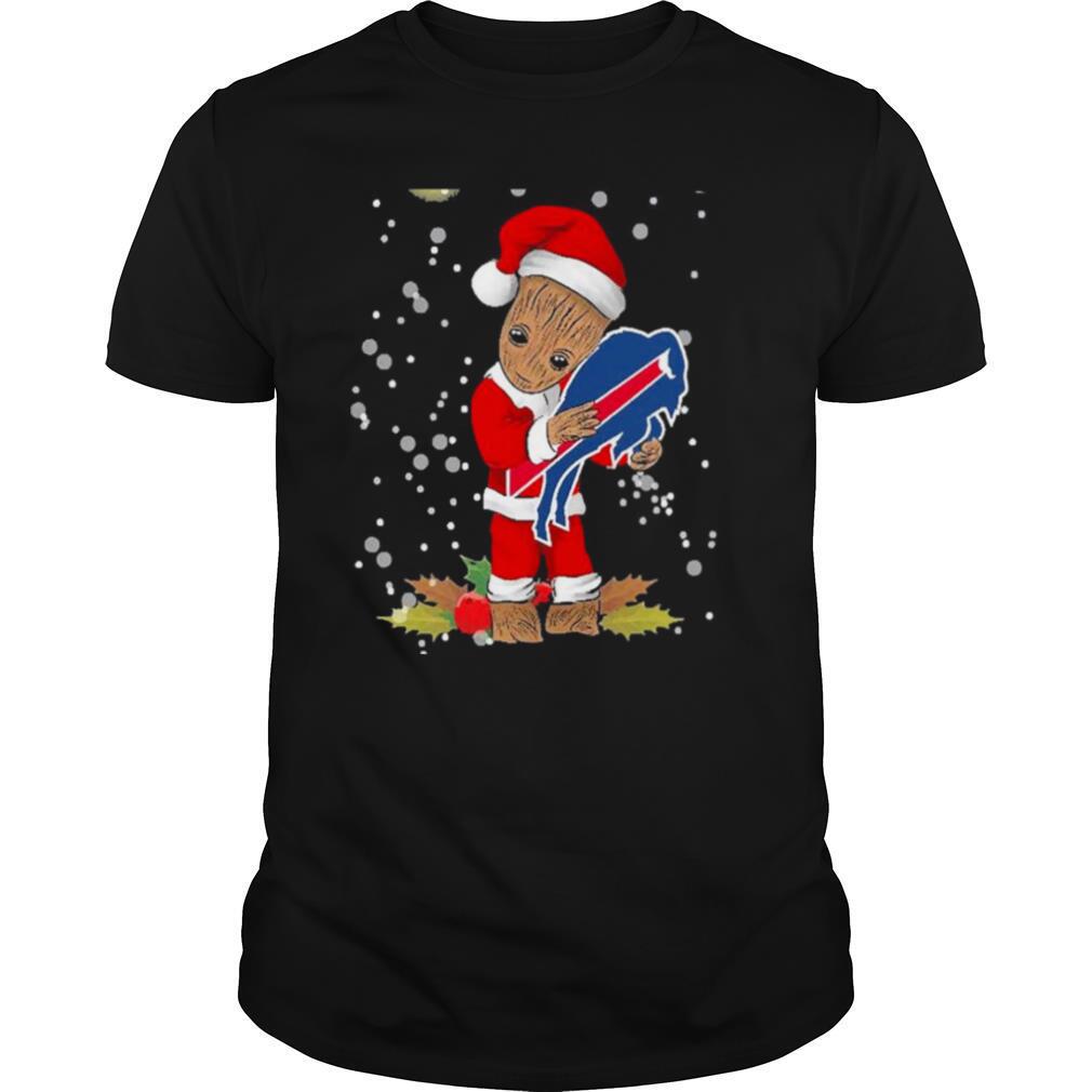 Santa Baby Groot Hug Buffalo Bills Christmas shirt