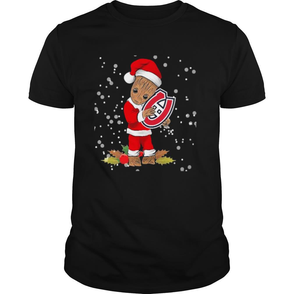 Santa Baby Groot Hug Montreal Canadiens Christmas shirt