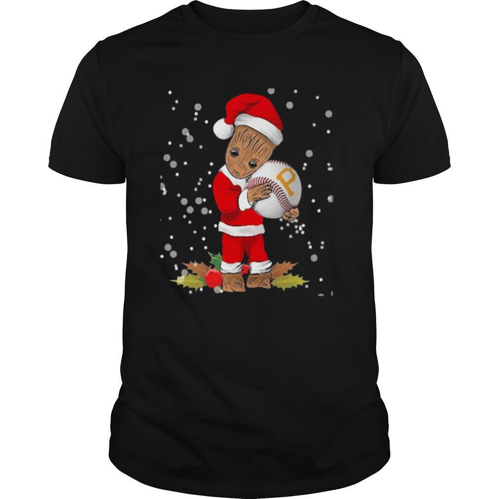 Santa Baby Groot Hug Pittsburgh Pirates Christmas shirt