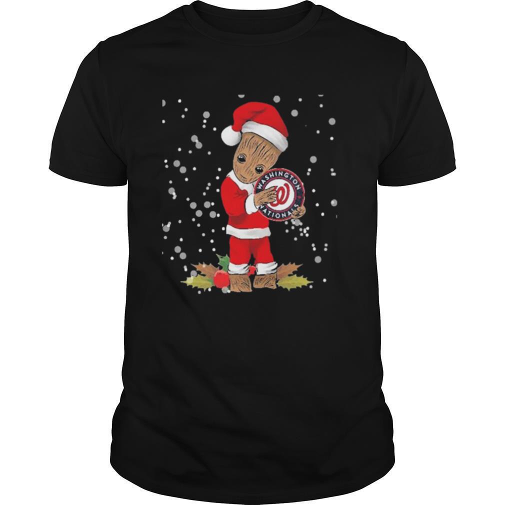 Santa Baby Groot Hug Washington Nationals Christmas shirt