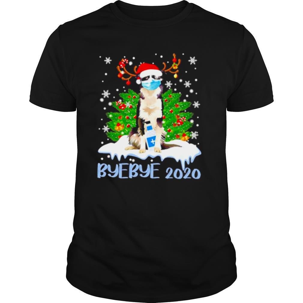 Santa Bernese Mountain dog face mask Bye Bye 2020 Merry Christmas tree shirt