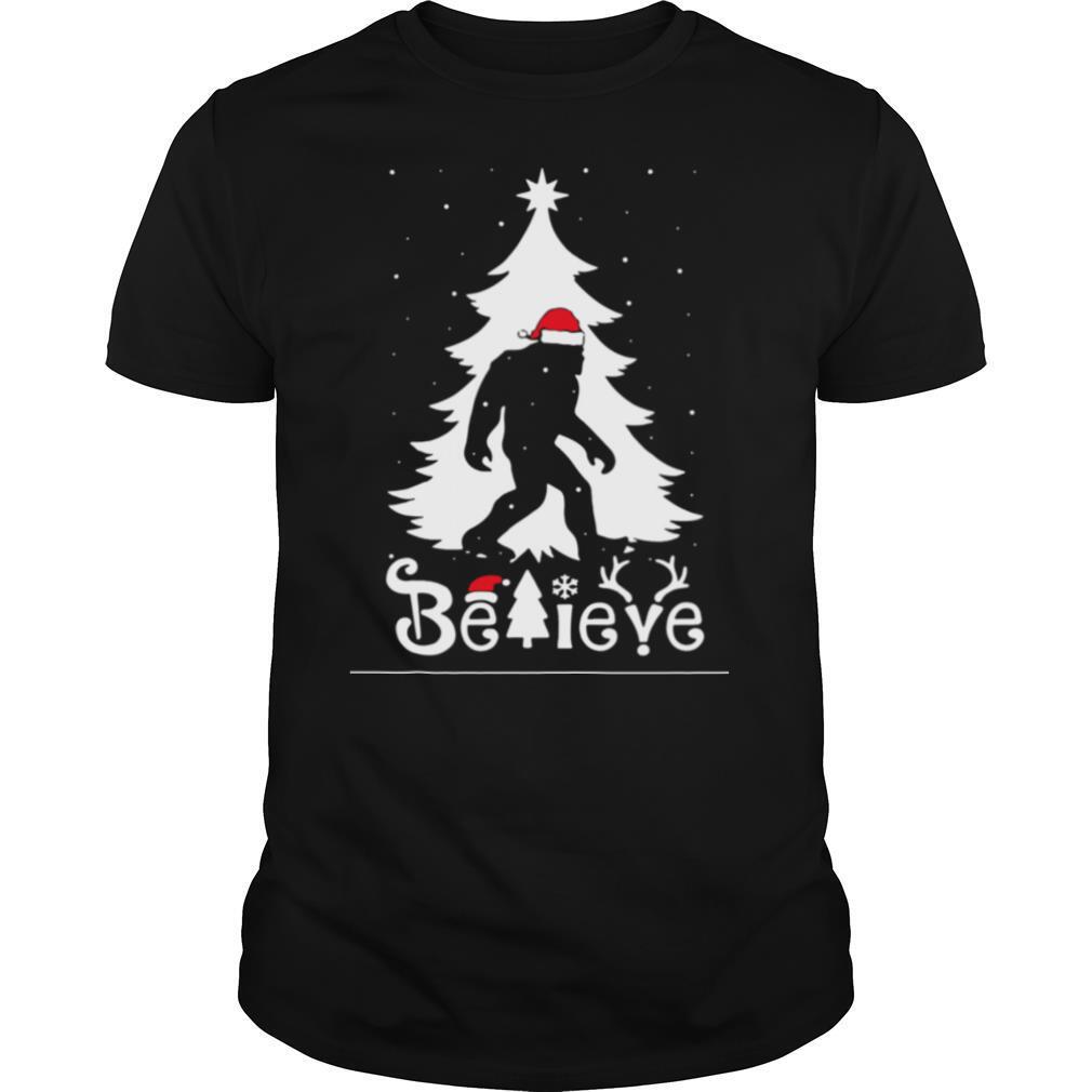 Santa Bigfoot Believe Ugly Christmas shirt