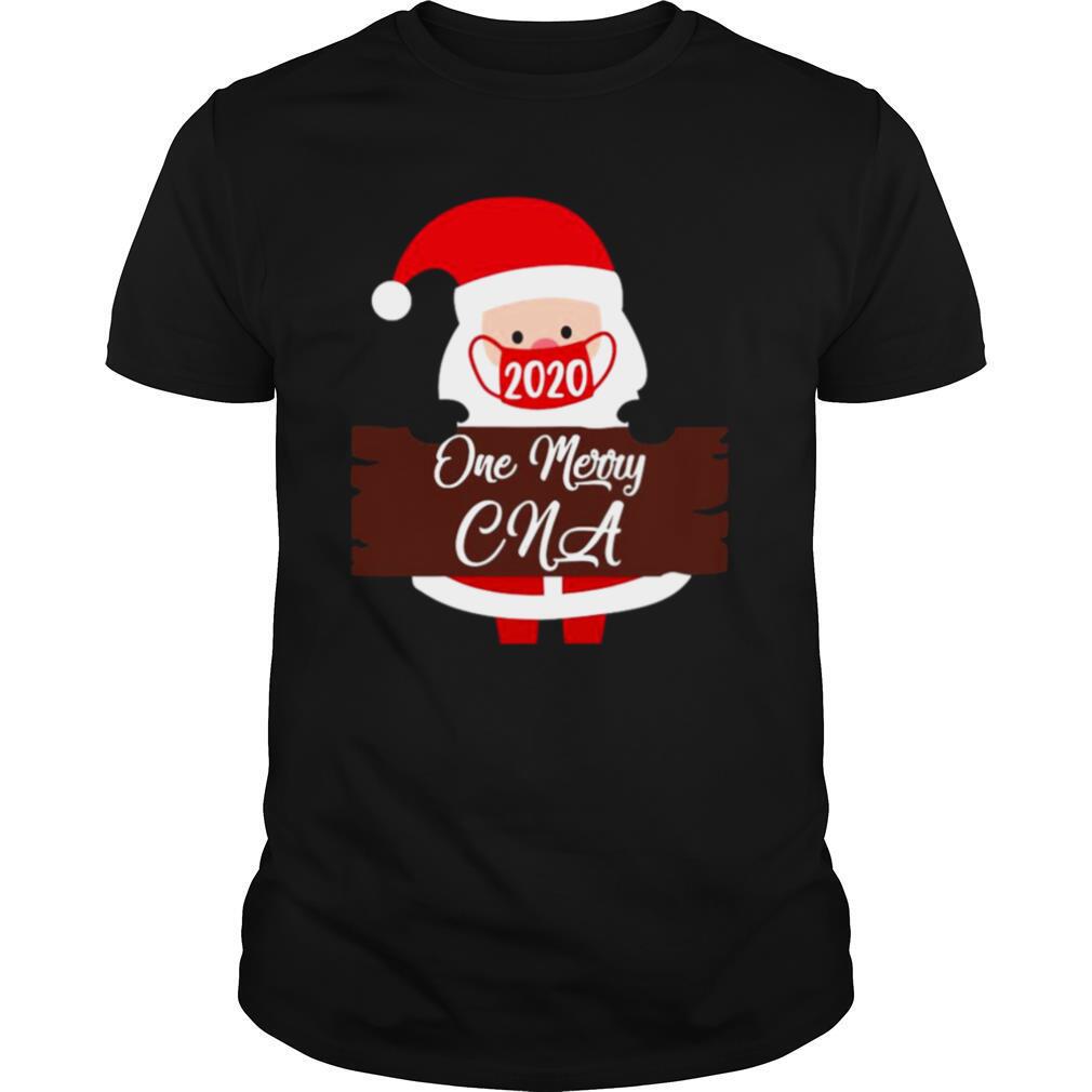Santa Claus Face Mask 2020 One Merry CNA Christmas shirt