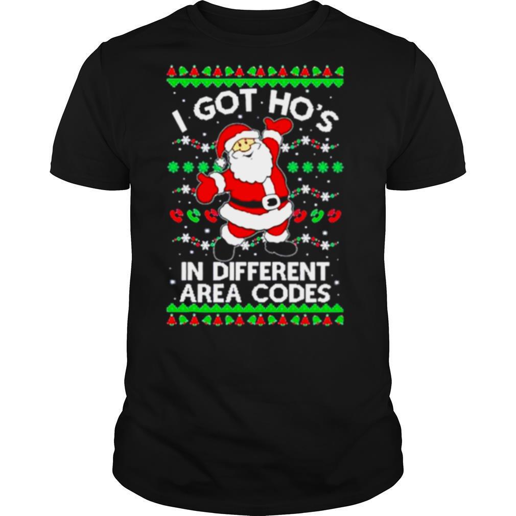 Santa Claus I Got Hos In Different Area Codes Ugly Christmas shirt