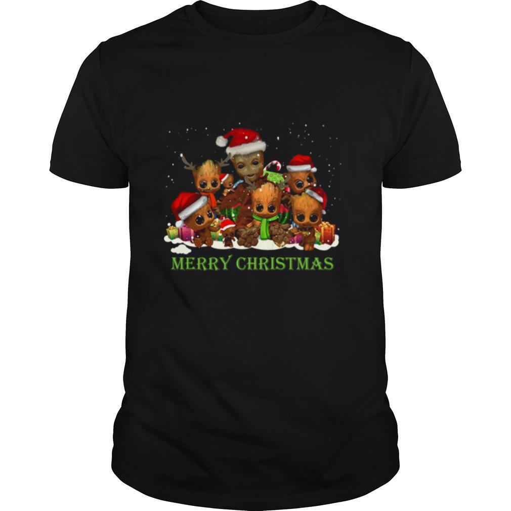 Santa Groot And Baby Groot Merry Christmas shirt