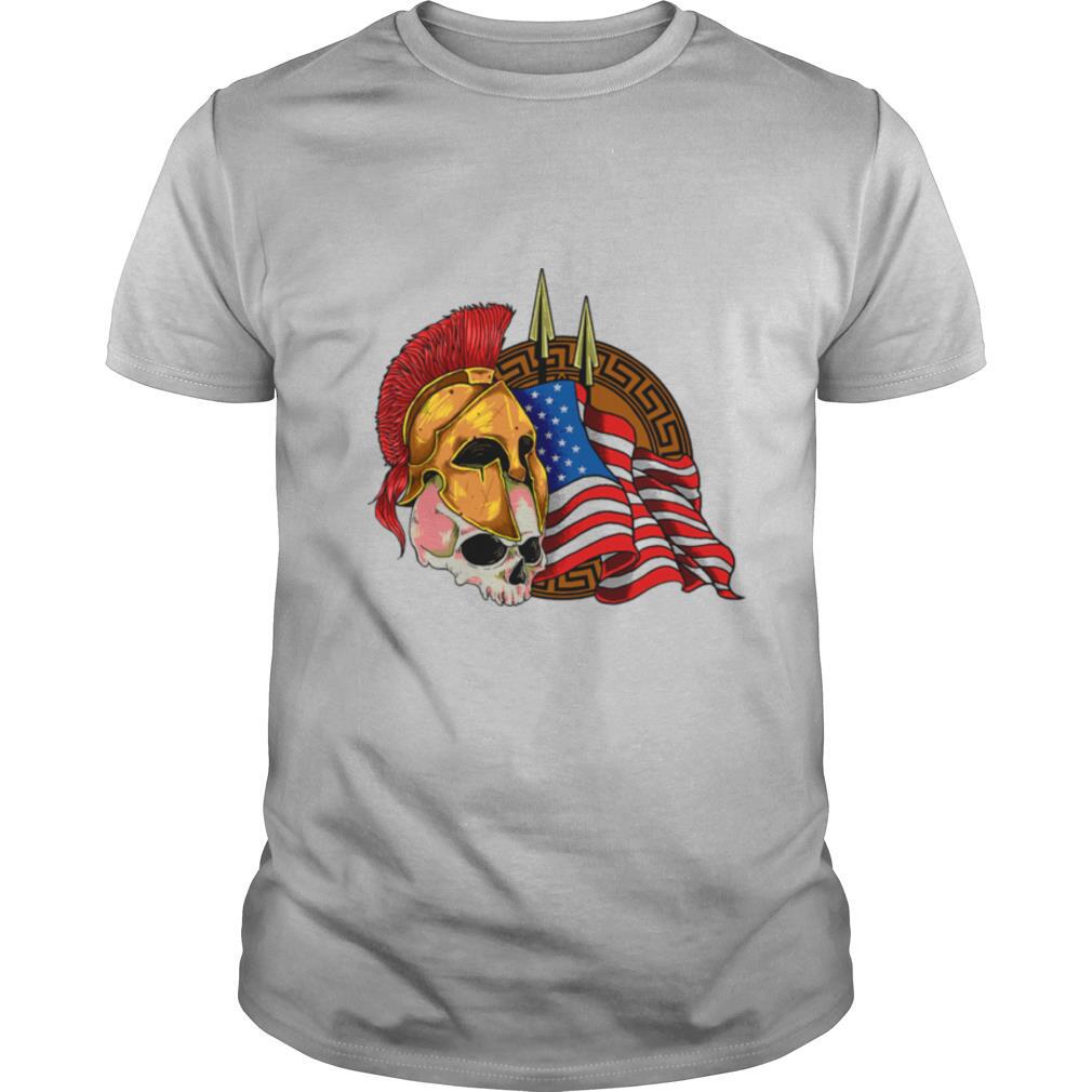Skulls Spartan Armor Skull American Flag shirt
