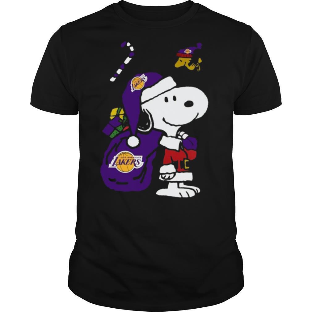 Snoopy and Woodstock Los Angeles Lakers Christmas shirt