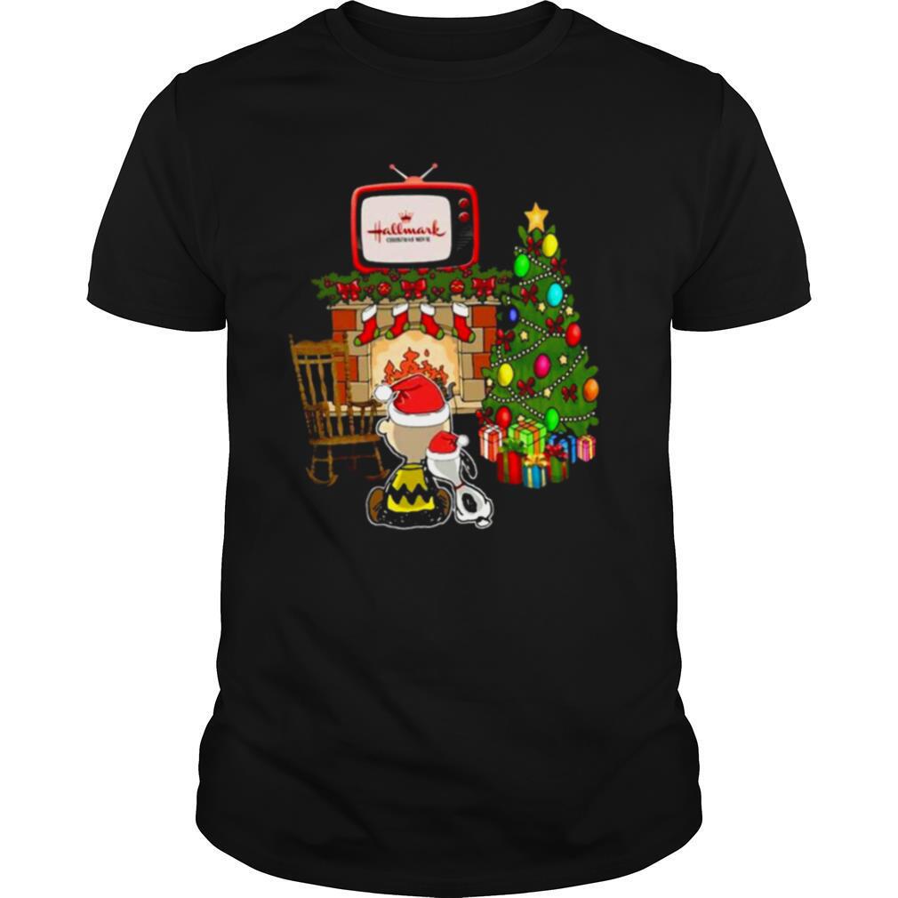 Snoopy and friends watching Hallmark Christmas movie shirt