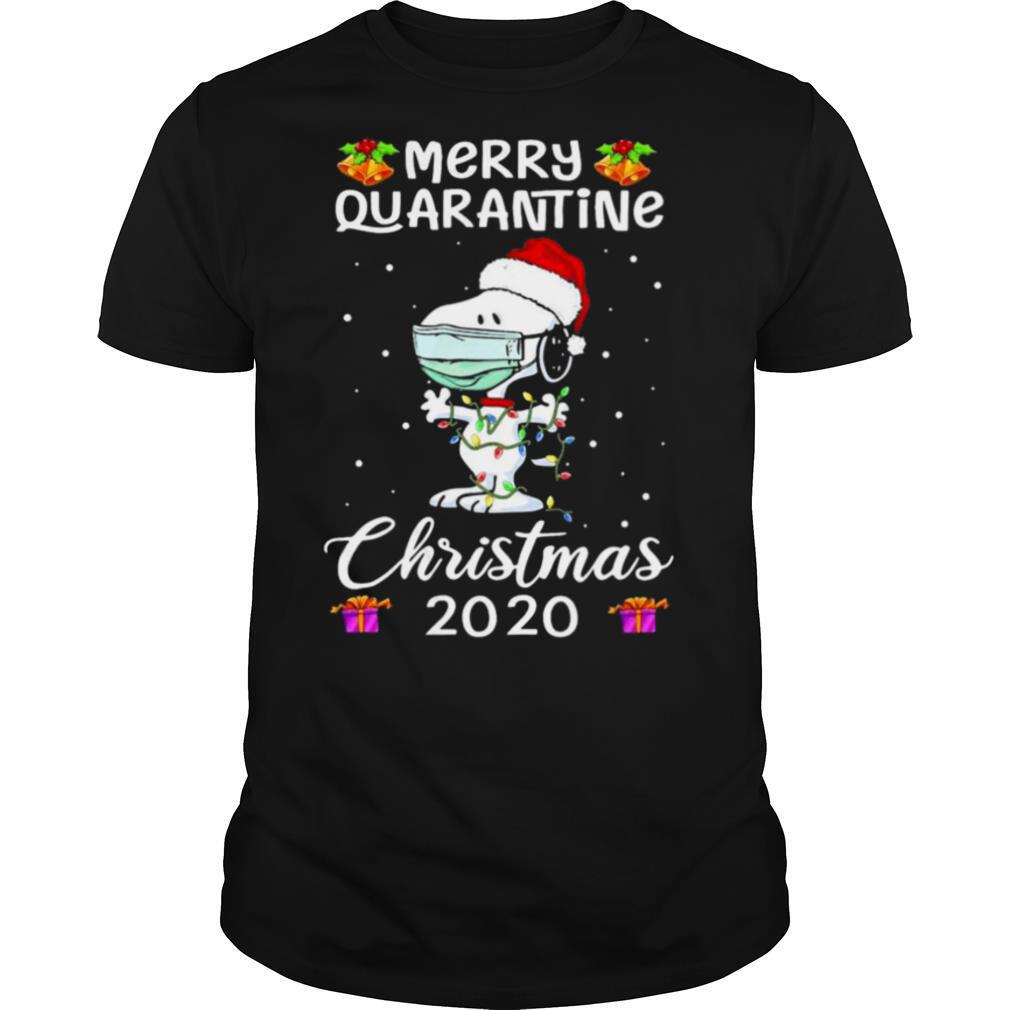 Snoopy face mask Merry Quarantine Christmas 2020 shirt