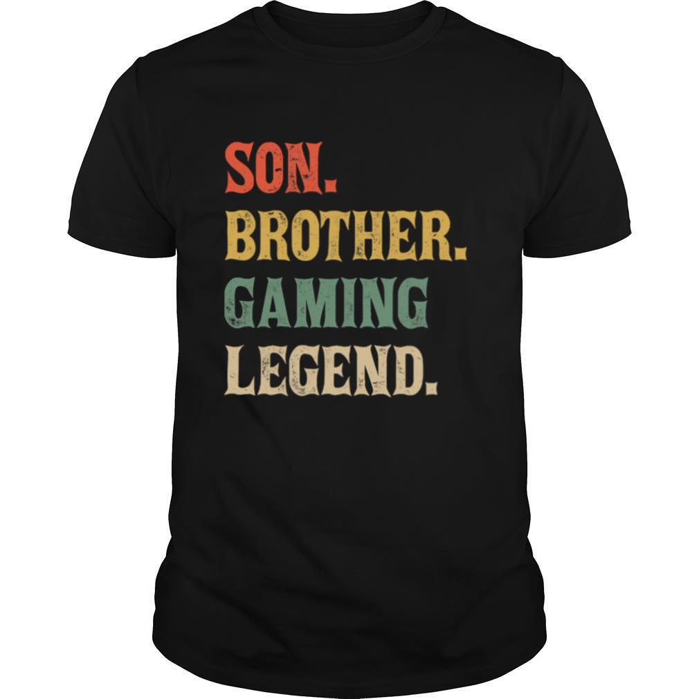 Son Brother Gaming Legend Vintage Teenage Boys 8 12 Year Old shirt