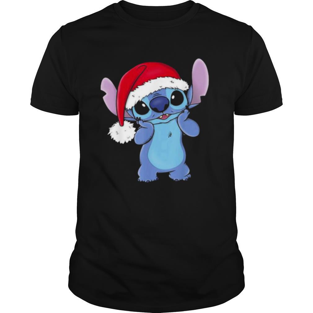 Stitch Cute Wear Hat Santa Clause Merry Christmas shirt