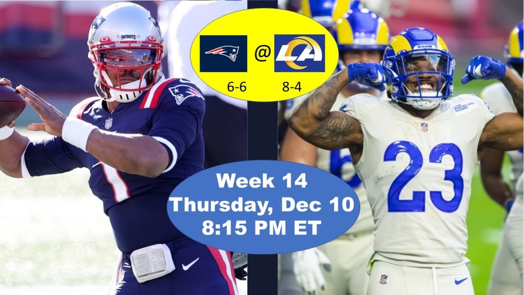The New England Patriots versus the Los Angeles Rams Four Point Stance