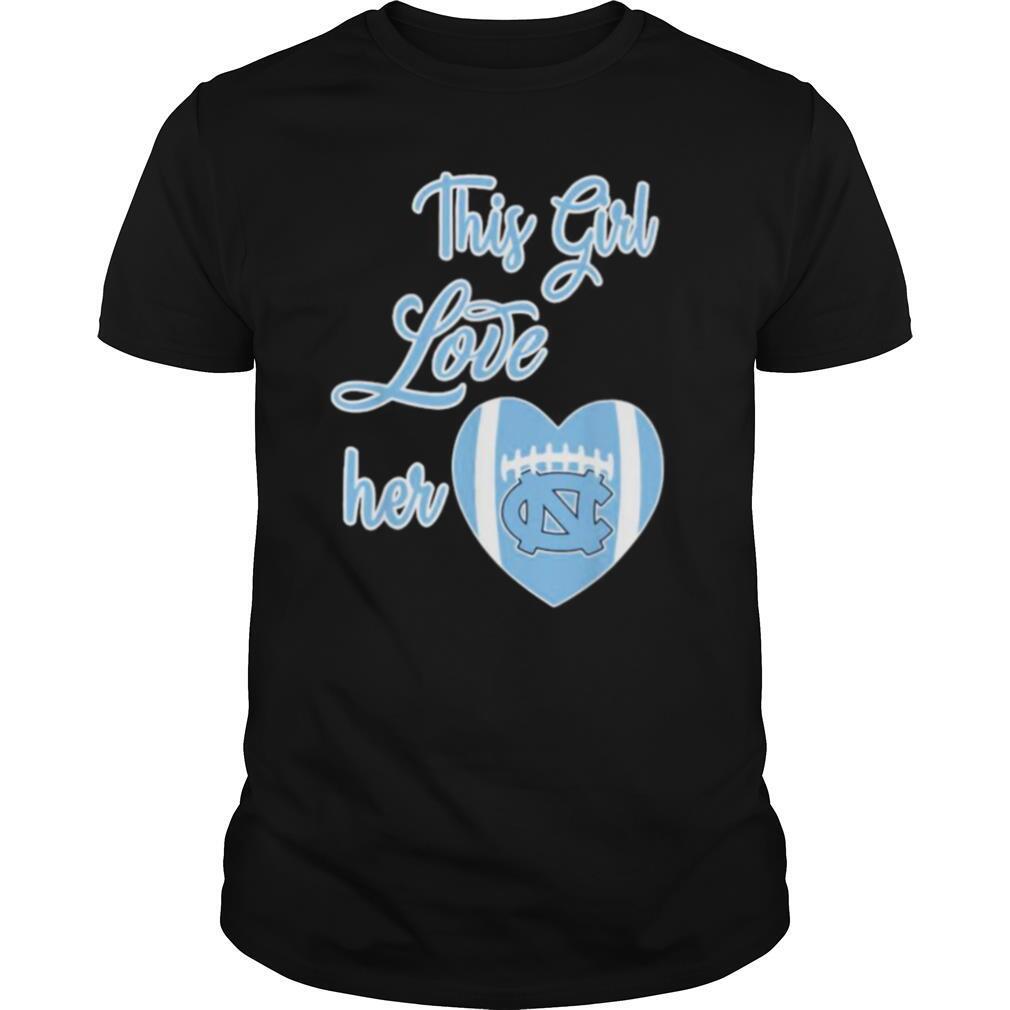 This Girl Love Her North Carolina Tar Heels Football Heart shirt