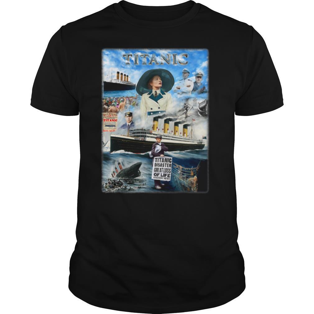 Titanic Sinking Poster Vintage Memorabilia Movie shirt