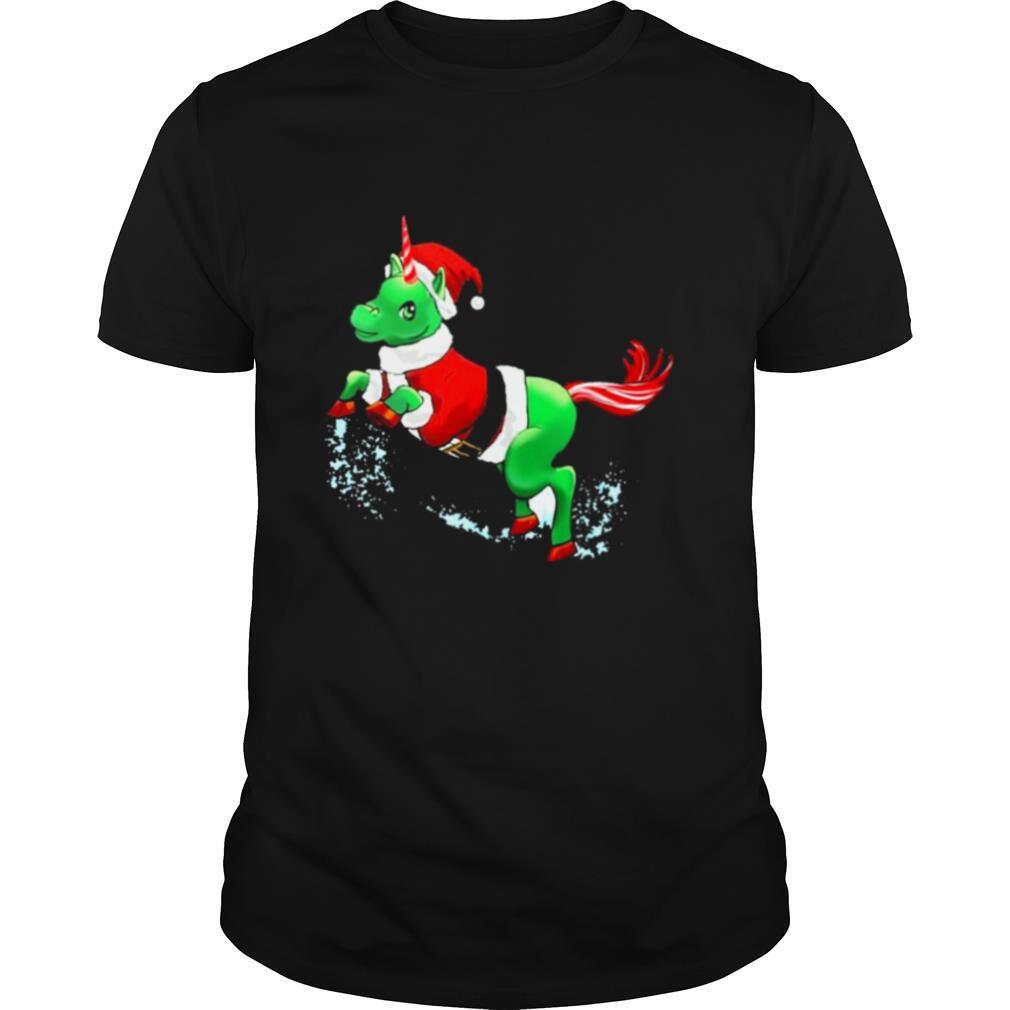 Unicorn santa merry christmas shirt