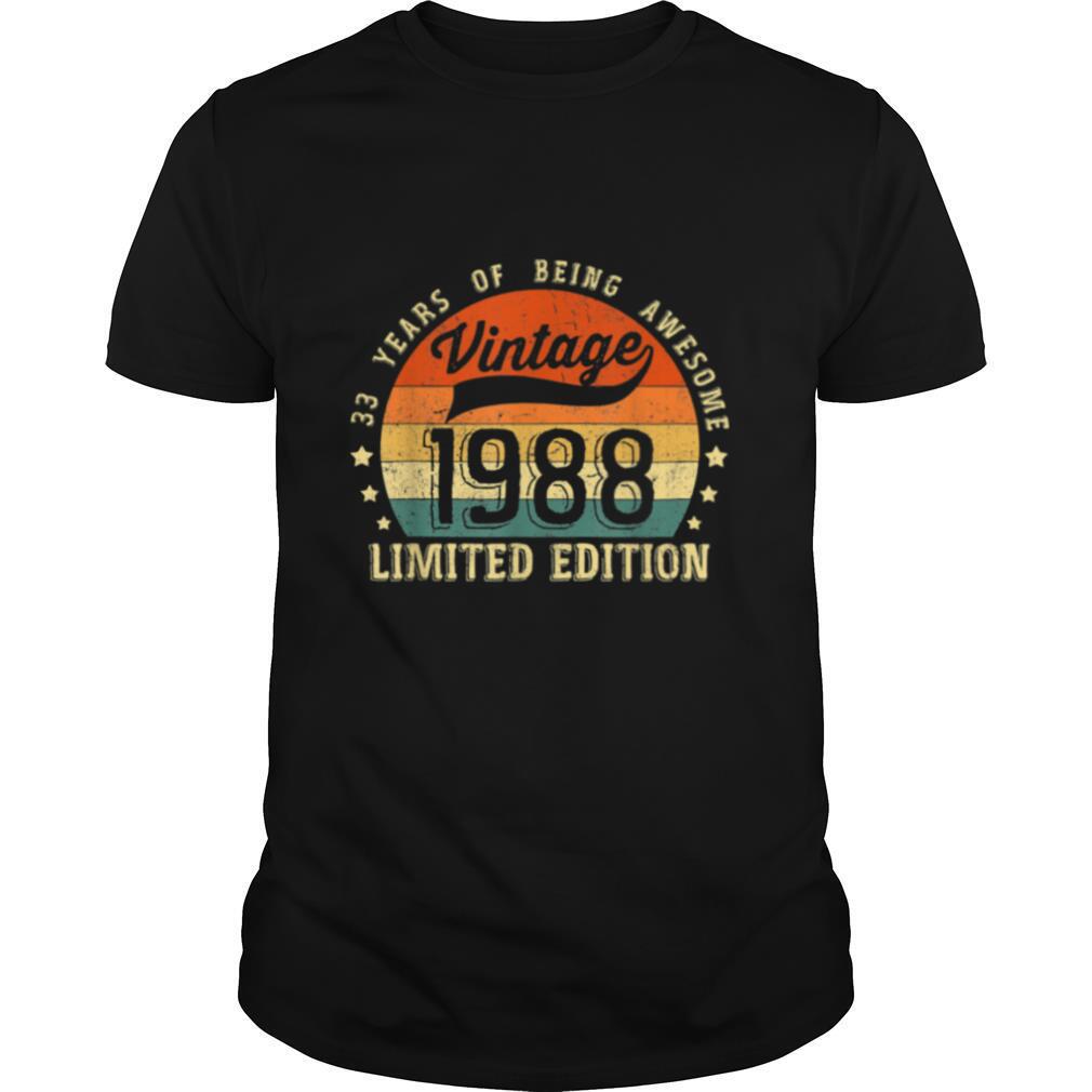 Vintage 1988  33rd Birthday shirt