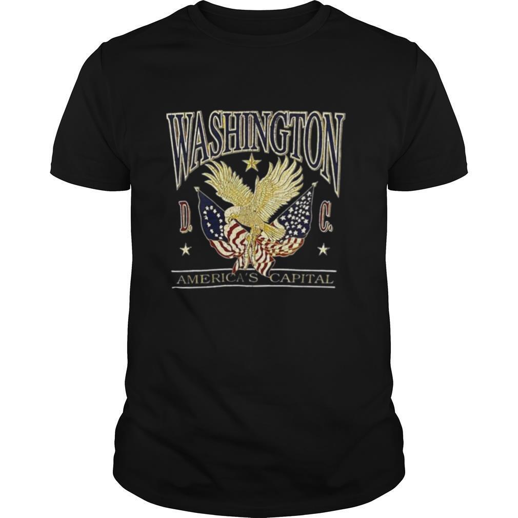 Vintage Eagle 80s 90s Striped Washington DC Americas Capital shirt