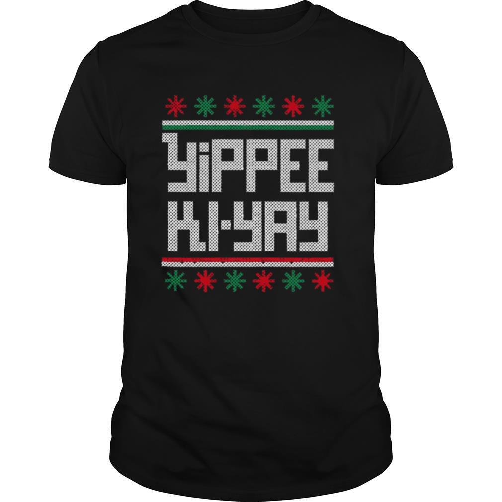 Yippee Ki Yay Funny Christmas Cross Stitch Pullover shirt