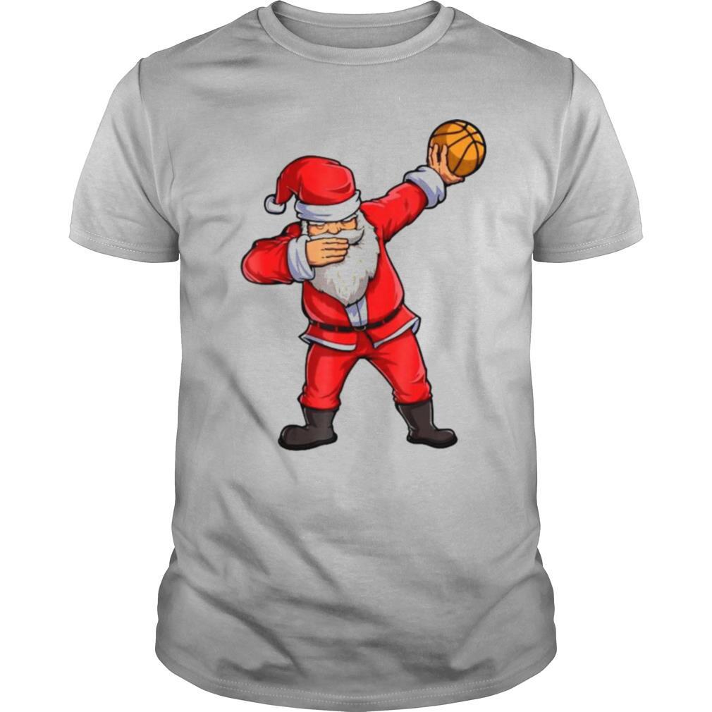 dabbing santa basketball christmas boys men ball shirt