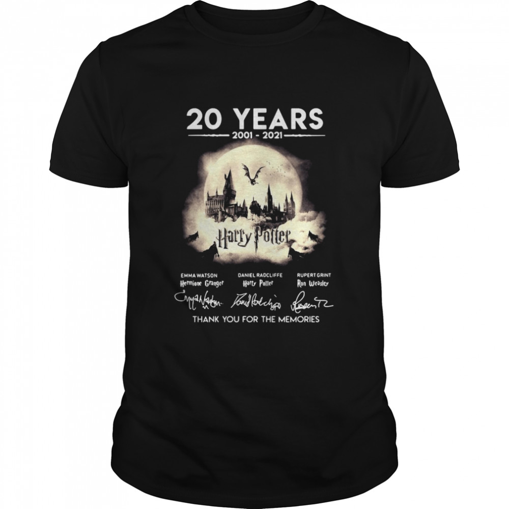 20 Years 2001 2021 Harry Potter Signatures Thank You For The Memories shirt
