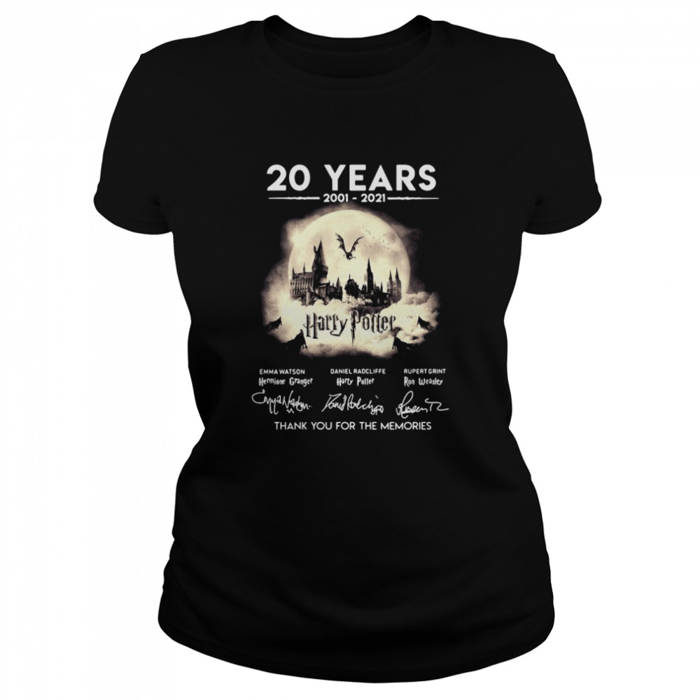 20 Years 2001 2021 Harry Potter Signatures Thank You For The Memories  Classic Women's T-shirt
