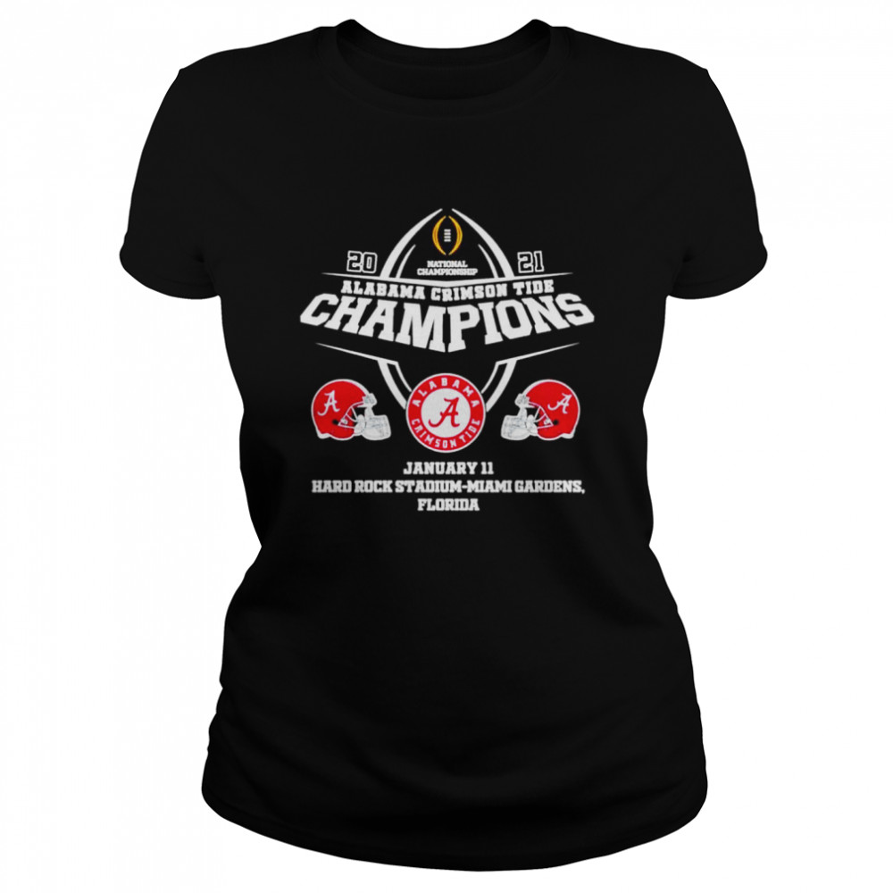 2021 Alabama Crimson Tide Champions January 11 Miami Gardens Florida Classic Women's T-shirt