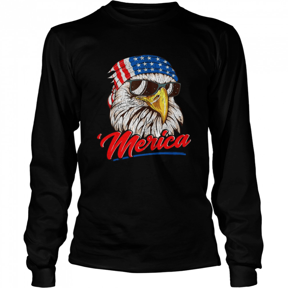 4th Of July Eagle Mullet American Flag merica Long Sleeved T-shirt